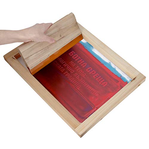 Colovis 23 Pcs Screen Printing Starter Kit, Include 3 Sizes Wood Silk Screen Printing Frame, Squeegees, Transparency Inkjet Film, Masking Tape and Ink Spatula