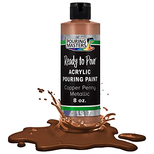 Pouring Masters Copper Penny Metallic Acrylic Ready to Pour Pouring Paint – Premium 8-Ounce Pre-Mixed Water-Based - For Canvas, Wood, Paper, Crafts, Tile, Rocks and more