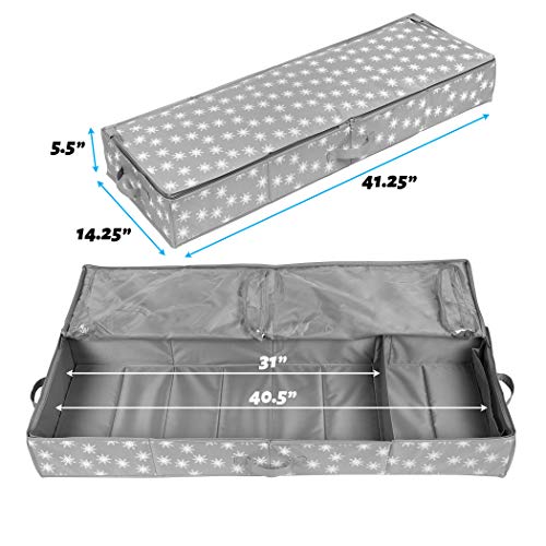 Wrapping Paper Storage Container – Fits up to 27 Rolls 1 3/8” Diam. - Underbed Gift Wrap Organizer Bags, Wrapping Paper Rolls, Ribbon, and Bows - Under Bed- Durable Material 600D - Up to 40" Rolls