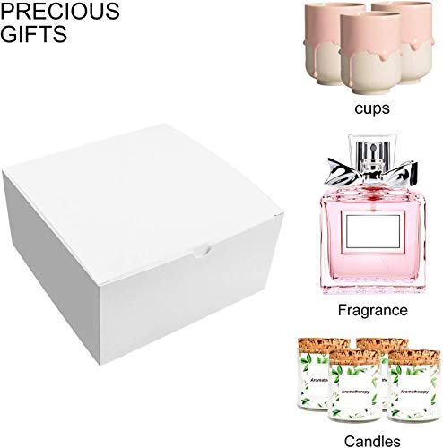 Moretoes White Gift Boxes 12pcs 8x8x4 Inches, Paper Gift Box with Lids for Wedding Present, Bridesmaid Proposal Gift, Graduation, Holidays, Birthday Party Favor, Engagements