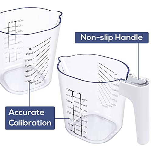 FAVIA Measuring Cups and Measuring Spoons Set of 10 Pieces Plastic Kitchen Cooking Baking Stackable Measurement BPA Free Dishwasher Safe for Liquid and Dry Green+Yellow