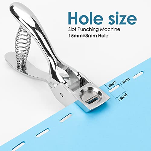 MROCO Hole Punch Slot Punch Badge Hole Punch for ID Cards,Hand Held,No Burrs Holes,One Slot Hole Puncher for ID Badges Hole Punch for Badge,Metal Hole Punch for ID Cards,Badge Holes,15mm x 3mm Hole