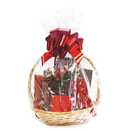 Morepack Large Cellophane Bags for Gift basket 24x30 Inches Clear Basket Bags 5Pieces