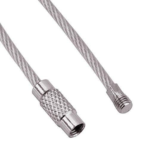 Keychain, Wisdompro 12 Pack of 4.3 Inches Stainless Steel Wire Ring 2mm Cable Loop Rings for Hanging Luggage Tag, Keys and ID Tag Keepers - Silver