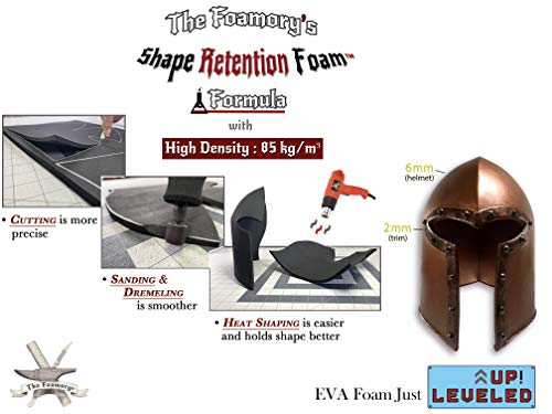 EVA Foam Cosplay - 5mm (1mm to 10mm) - Black or White - 14" x 39" Sheet - Ultra High Density Craft Foam 85 kg/m3 - by The Foamory