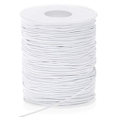 Elastic String for Bracelets, Selizo Elastic Cord Stretchy Bracelet String for Bracelets, Necklace, Beading and Sewing (1.2 MM, 109 Yards, White)