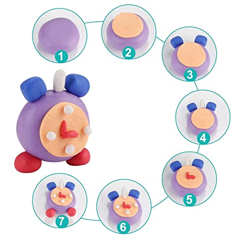 CiaraQ Small Modeling Clay Set, 12 Colors Safe & Non-Toxic Oven Bake Polymer Clay Starter Kit for Kids/Beginners