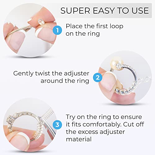 Ring Sizer Adjuster for Loose Rings - 12 Pack, 2 Sizes for Different Band Widths – Silicone Ring Size Adjuster - Invisible Ring Guards for Women and Men by 5 STARS UNITED