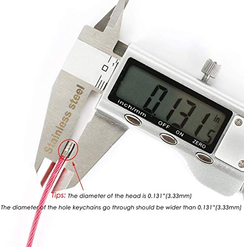 bayite Key Rings Stainless Steel Wire Keychains Cable Heavy Duty Luggage Tags Loops Tag Keepers 2mm Twist Barrel Pack of 12 (Cable length: 6 inches)