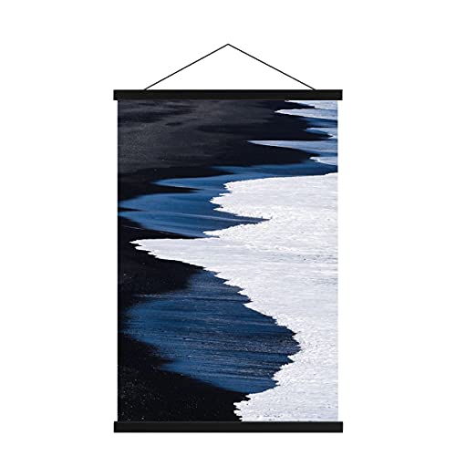 Ywlake Magnetic Poster Hanger, 8x10 8x20 8x11 Poster Frame Wood Wooden Magnet Print Posters Dowel Scroll Hanger Hangers Hanging Kit for Walls Map Canvas Artwork (Black, 8")