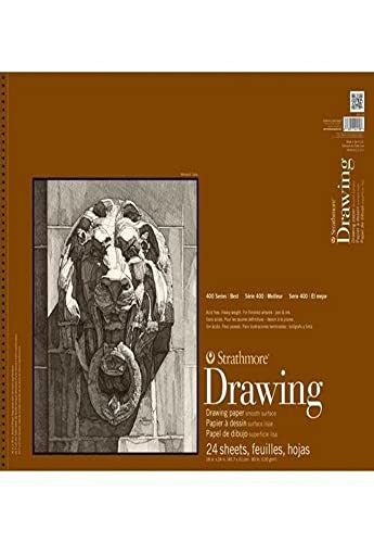 Strathmore (400-108) 400 Series Drawing, Smooth Surface, 18 by 24", 24 Sheets , White