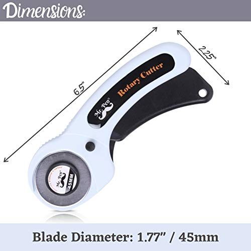 Mr. Pen- 45mm Rotary Cutter with 1 Extra Blade, Ergonomic Handle, Rotary Cutter for Fabric, Fabric Cutter, Fabric Cutter Wheel, Fabric Rotary Cutter, Rotary Cutting Tool, Rotary Fabric Cutter