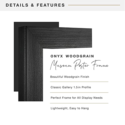 MCS Museum Poster Frame, Onyx Woodgrain, 14 x 22 in, Single
