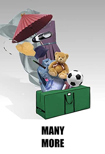 Christmas Tree Storage Bag, Waterproof Christmas Tree Storage, Fits Up to 7.5 ft Tall Artificial Disassembled Trees, Extra Large Heavy Duty Storage Container with Handles (Green, 47"x15"x20)