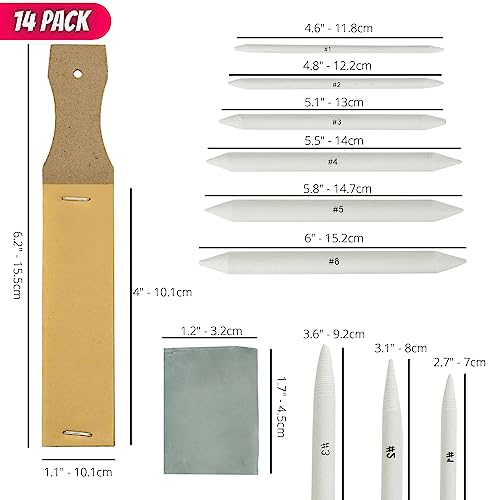 Mr. Pen- Blending Stump, 14 Pack with Art Eraser, Blending Stumps for Drawing, Shading Pencils for Sketching, Blending Pencil, Blending Sticks for Drawing, Blending Tool, Blending Tools for Drawing