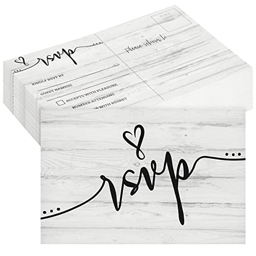 Sustainable Greetings 60 Pack RSVP Cards for Wedding, Postcards for Rehearsal Dinner, Bridal Shower, Birthday Party (4x6 in)