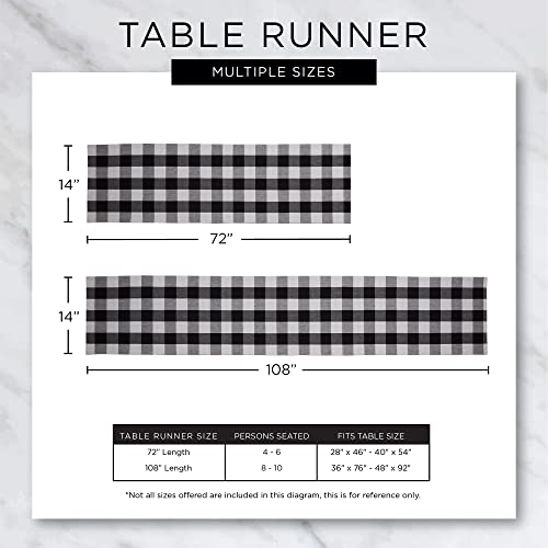 DII Heavyweight Fringed Check Tabletop Collection, Table Runner, 14x72, Pumpkin Spice