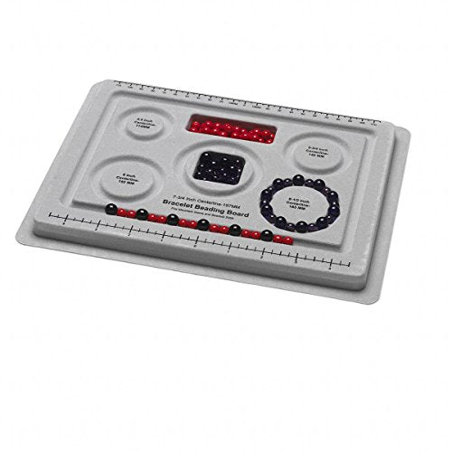 Myasrelae Bead board grey with flocking 10x7-1/2 inches with 5 round grooves for bracelets (Grey)