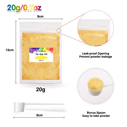 Tie Dye Powder Refills 400g - 20 Vibrant Colors Permanent Tie Dye Powder for Tie Dyeing, Easy to Use & Non-Toxic Tie Dye Powder Bulk for Kids Adults