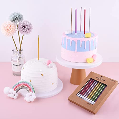PHD CAKE 24-Count Gold Long Thin Metallic Birthday Candles, Cake Candles, Birthday Parties, Wedding Decorations, Party Candles, Cake Decorations