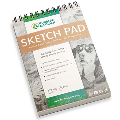 Norberg & Linden XL Drawing Set - Sketching, Graphite and Charcoal Pencils. Includes 100 Page Drawing Pad, Kneaded Eraser, Blending Stump. Art Kit and Supplies for Kids, Teens and Adults.
