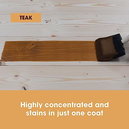 Furniture Clinic Wood Stain | Multiple Finishes | Fast Drying | Indoor and Outdoor Furniture and More | Water Based, Low Odor, Non-Toxic | Polyurethane| Teak (8.5oz / 250ml)