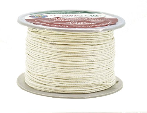 Mandala Crafts Cream 1mm Waxed Cord for Jewelry Making - 109 Yds Cream Waxed Cotton Cord for Jewelry String Bracelet Cord Wax Cord Necklace String