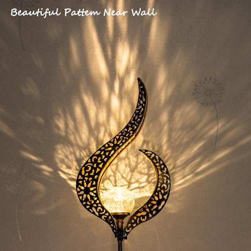 HOMEIMPRO Outdoor Solar Lights Garden Stake Lights, Crackle Glass Globe,Waterproof LED Christmas Gift Fairy Lights for Pathway,Lawn,Patio or Courtyard (Bronze)