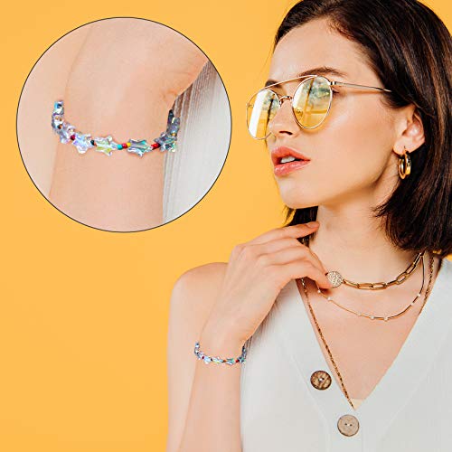 OIIKI 400 PCS Acrylic Star Shape Beads, Star Shape Charming Beads, Clear Acrylic 10mm Beads for DIY Jewelry Craft Making Necklace Bracelet Supplies (4 Pack x 100 PCS)