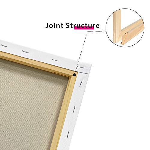 PHOENIX Stretched Canvas for Painting 11x14 Inch/7 Value Pack, 8 Oz Triple Primed 5/8 Inch Profile 100% Cotton White Blank Canvas, Artist Framed Canvas for Oil Acrylic & Pouring Art