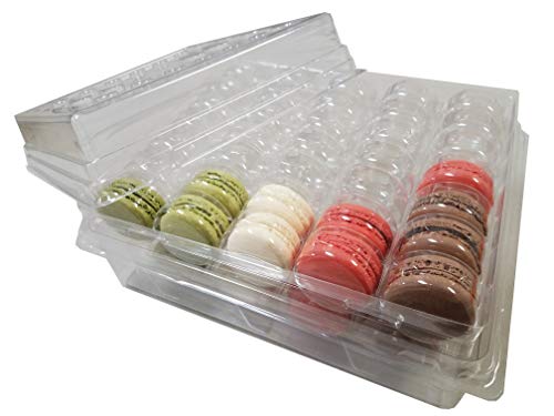 Pastry Chef's Boutique French Macaron Complete Storage Freezer Boxe - Large Storage Box and 4 Macarons Trays - Stores 70 macarons - 2 Sets