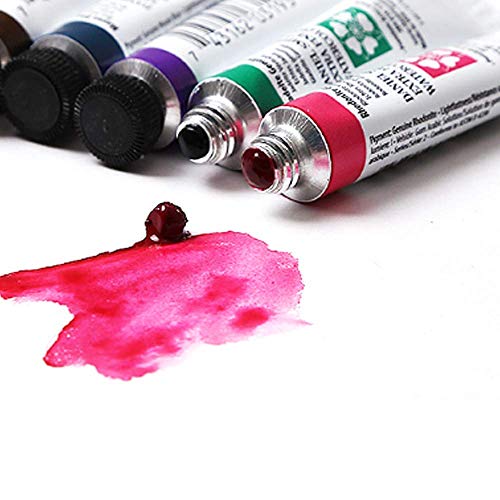 DANIEL SMITH 285610005 Extra Fine Essentials Introductory Watercolor, 6 Tubes, 5ml, Blue/Transparent/Yellow, 0.17 Fl Oz (Pack of 6)