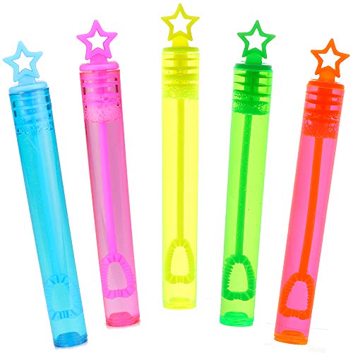40-Piece Star Bubble Wands Assortment Neon Party Favors - Summer Gifts Bubbles Fun Toys
