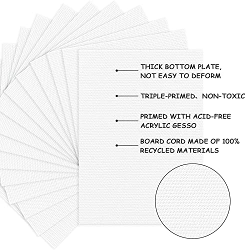 42 Pack 5x7 Inch Canvases for Painting,10 oz Double Primed Acid-Free 100% Cotton Canvas Panels,Blank Flat Canvas Board for Acrylics Oil Watercolor Paints