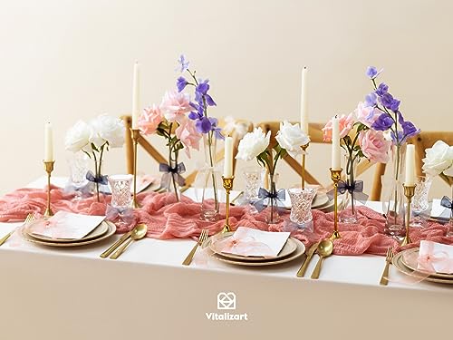 Vitalizart 1" x 90Yd Organza Ribbon Mixed Color Sheer Ribbons Set 10 Yd x 9 Rolls Handmade Eco-Friendly for Gift Wrapping Christmas Tree Crafts Bows Wedding Invitations Wreaths Wrap