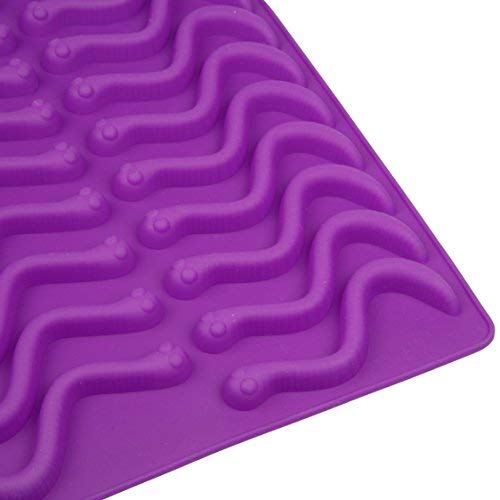 Gummy Bear and Worm Gummy Candy Molds, 4 Pack Set - XL Nonstick Trays with 2 Droppers for Chocolate, Ice Cubes and More - Makes 140 Candies - Non-Stick Trays, Holiday Gift for Kids