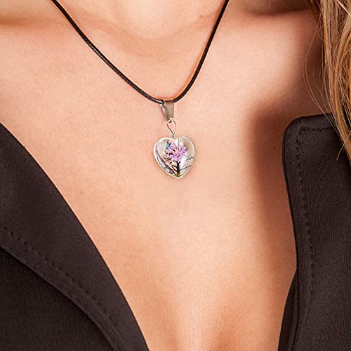 Hicarer Dried Flower Pendant Dried Flower Tree Charms Resin Dried Pressed Flower Pendant Lacework Transparent Glass Ball Beads Round Floating Pendant Mixed Colors for Making Jewelry DIY Craft (20)