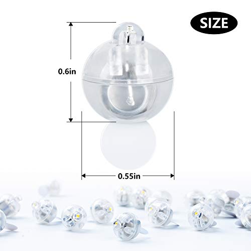 Xthuge 100pcs Mini Round LED Ball Lamp Balloon Light,Long Standby Time Ball Balloon Lights for Paper Lantern Balloon Light Party Wedding Decoration，Party Birthday,Festival Decorative Lights(White)…