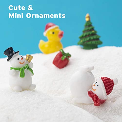 Sooez Mini Christmas Ornaments, Set of 24 Cute Miniature Resin Christmas Tree Ornament Figures Advent Calendar Fillers, Durable & Well-Crafted 3-D Figurines with Gold Loops for Easy Hanging
