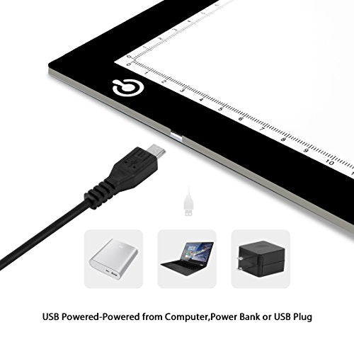 LitEnergy A4 LED Copy Board Light Tracing Box, Ultra-Thin Adjustable USB Power Artcraft LED Trace Light Pad for Tattoo Drawing, Diamond Painting, Streaming, Sketching, Animation, Stenciling