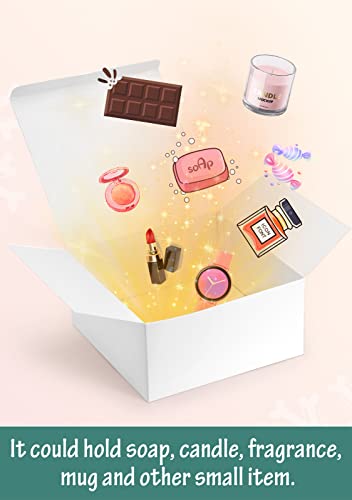 ValBox 8x8x4 Inches Gift Boxes 12 PCS White Paper Gift Boxes with Lids for Gifts, Wedding Present, Bridesmaid Proposal Box, Birthday Party Favor, Easy Assemble Box with 66ft Twine