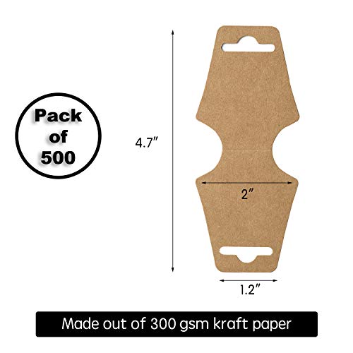 【500 Pack 】Necklace Display Cards - Jewelry Display Cards - Bracelet Display Cards - Choker Display Cards, Easy and Simple For Display Your Jewelries, Necklace, Bracelets - Bulk 500 Pack