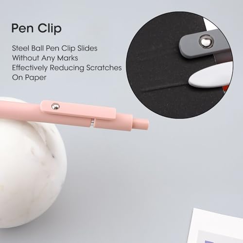FIOVER 5pcs Gel Pens 0.5mm Quick Dry Black Ink Pens Fine Point Smooth Writing Pen High-End Series Pens for School Office Home Supplies, Gifts for Women and Men (Morandi)