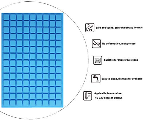 JOERSH Square Candy Molds Silicone Molds for Hard Candy, Gummy, Caramels, Chocolate, Ganache, Ice Cubes, 252 Cavity