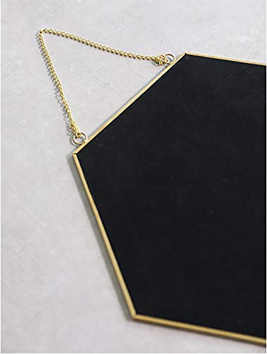 Dahey Gold Hexagon Mirror Wall Decor Small Decorative Mirror Hanging Mirrors for Wall Home Bathroom Bedroom Living Room, 11.81"X10.24", Small, Gold
