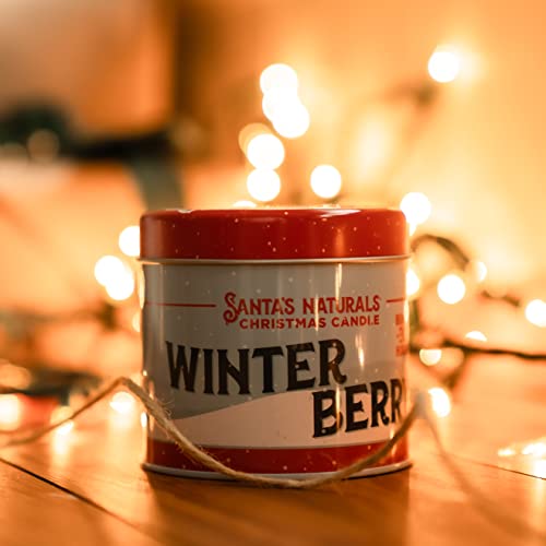 Santa's Naturals Winterberry Christmas Candle | Warm Cider Fragrance | Notes of Cinnamon, Orange, and Clove | Sustainably Sourced Soy and Beeswax | 30 Hour Burn Time | 9oz | 2 Pack