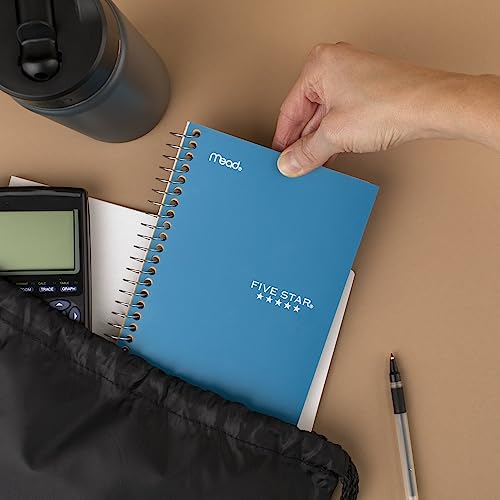 Five Star Personal Size Spiral Notebook, 1-Subject, College Ruled Paper, Fights Ink Bleed, Water Resistant Cover, 4-3/8" x 7", 100 Sheets, Tidewater Blue (45484AA4)