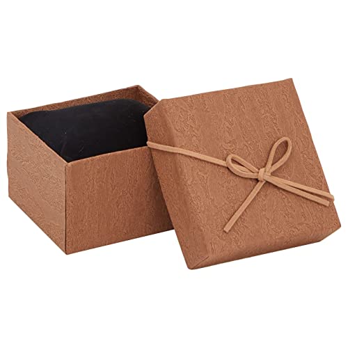 6 Pack Small Gift Boxes with Lids and Velvet Pillow for Jewelry, Presents, Bracelets, Necklaces (3.5 x 3.5 in)