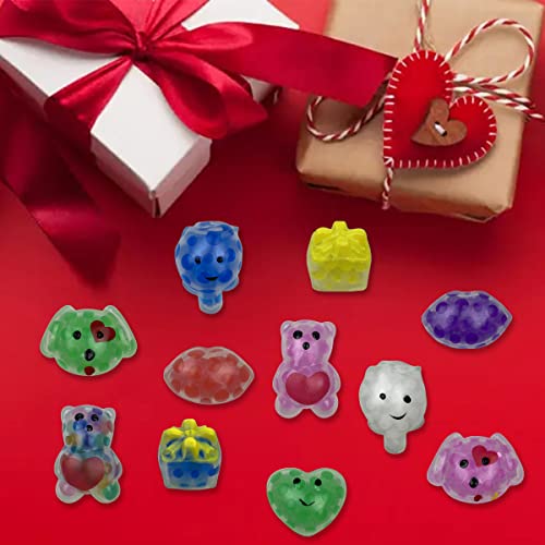 Anditoy 24 PCS Valentines Day Mini Stress Balls Squishies Stress Relief Toys for Kids School Class Classroom Valentines Day Cards Gifts Prizes Party Favors