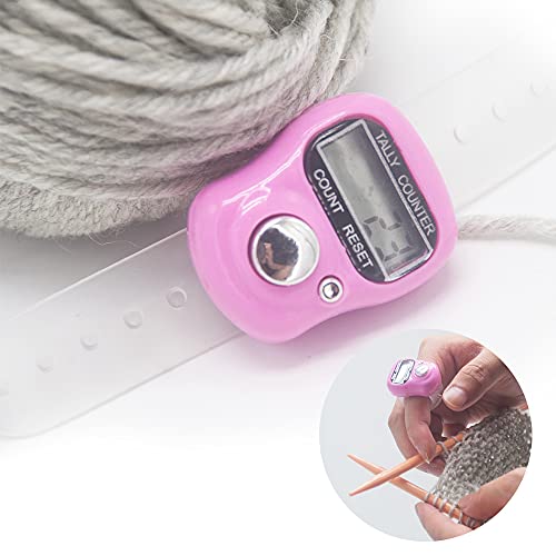 LAMXD Knit Counter Knitting Crochet Stitch Marker Row Counter,Finger Digital Counter,Stitch counters for Crocheting,Finger Counter with 20pcs Stitch Marker(Random Color)